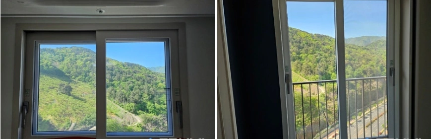 하남 아파트 창문으로 보이는 산 전망